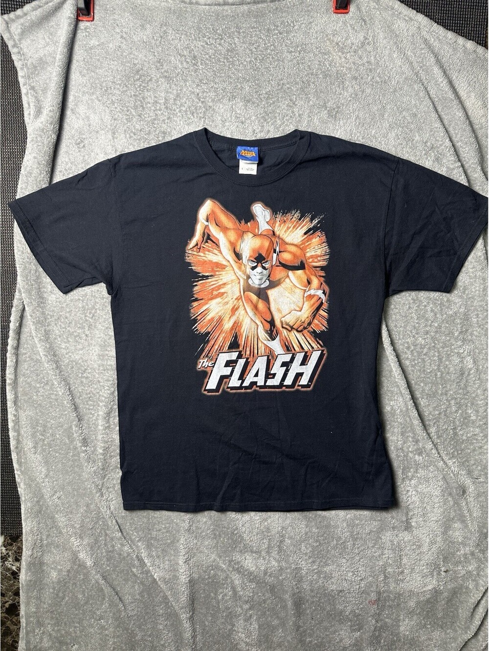 Y2K Justice League The Flash Graphic T Shirt Large Black DC Comics Superhero Tee